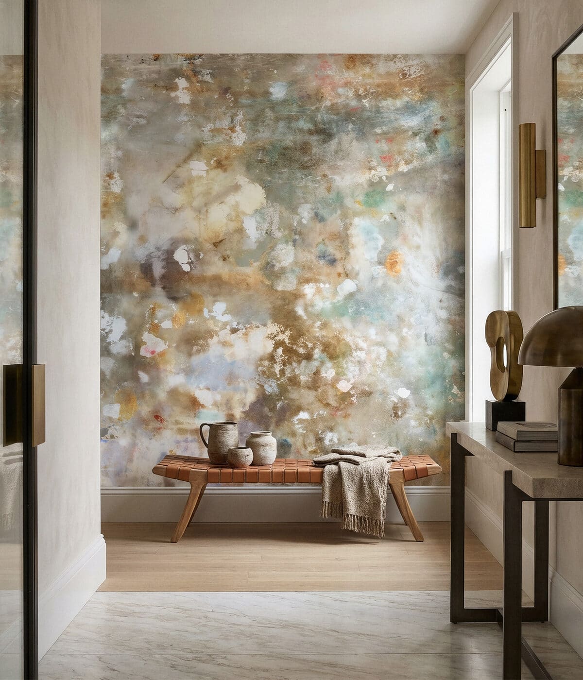 Luxury wallcovering in a finished interior